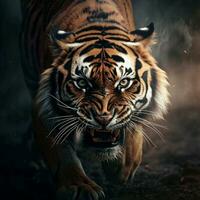 tigre esthétique réaliste cinématique brut épique macro photo
