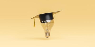 ampoule avec chapeau de graduation photo