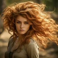 femme cheveux style sauvage la vie la photographie hdr 4k photo