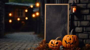 Halloween, citrouille, promotion, café, restaurant, ai génératif photo