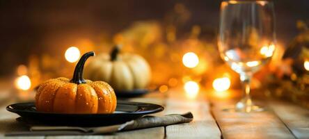 Halloween, l'automne table paramètres, ai génératif photo