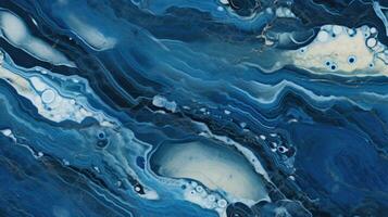 abstrait marbre texture agate marine bleu, ai photo