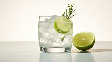 photo de une Gin et Tonique boisson isolé sur blanc Contexte. génératif ai