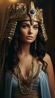 magnifique femme comme reine de Egypte cléopâtre. génératif ai photo