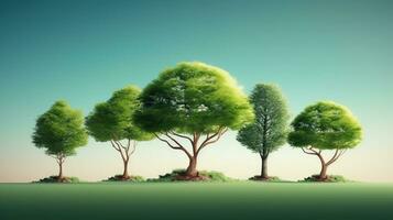 écologie concept avec vert des arbres et des nuages photo