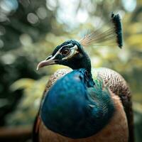 macro coup de une perché Pigeon dans détail ,ai généré photo