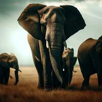 le harmonieux groupe de éléphants symbolise force et solidarité ,ai généré photo