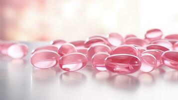 rose transparent vitamines sur une lumière Contexte photo