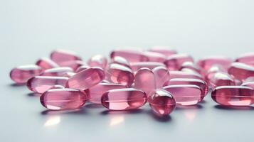 rose transparent vitamines sur une lumière Contexte photo