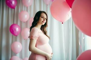 Enceinte femme portrait. produire ai photo