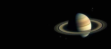 planète Saturne bannière. produire ai photo