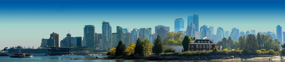 Vancouver, Britanique Colombie, Canada, comme vu de au dessus dans une étourdissant panorama. photo