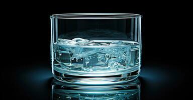 verre de l'eau étant rempli avec l'eau. établi avec génératif ai photo