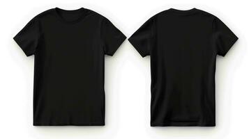 plaine noir tee chemise sur le blanc Contexte photo