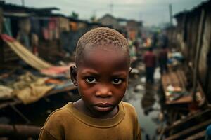 ai génératif images de une enfant représentant social inégalité dans société photo