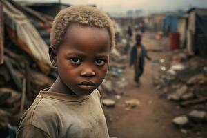 ai génératif images de une enfant représentant social inégalité dans société photo