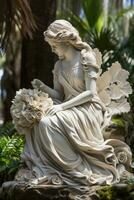 serein ange statues garde historique les monuments dans paisible cimetière paysages photo