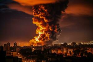air raid sirènes et panique sinistré civils dans Israël pendant missile attaques photo