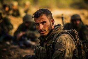 israélien soldats dans actif devoir pendant militaire opérations photo