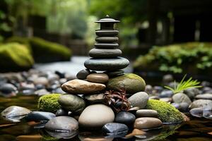 Zen jardin dans Asie. ai généré photo