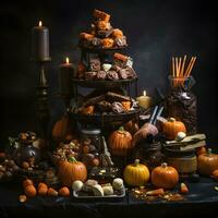 Halloween traite, bonbons assortiment. photo