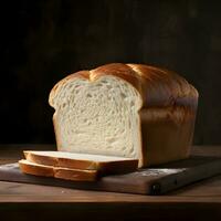 une pain de Frais pain avec tranché pièces. haute résolution. ai génératif photo