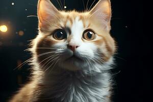 espiègle chat parfait visage et yeux très détaillé ai génératif photo