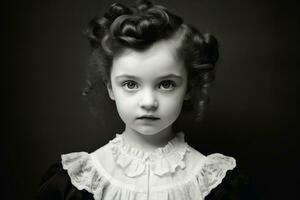 portrait de une peu Princesse fille avec une bégueule regarde.ai génératif photo