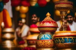 Indien mariage la cérémonie dans Bangalore. généré par ai photo