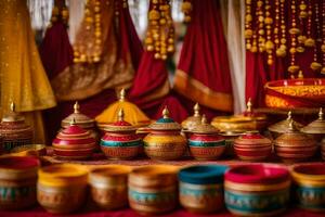 Indien mariage décor à le mariage équitable. généré par ai photo