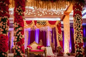 Indien mariage décor idées. généré par ai photo