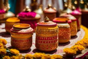 Indien mariage décor idées. généré par ai photo