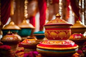 Indien mariage décor à le Kensington Hôtel. généré par ai photo