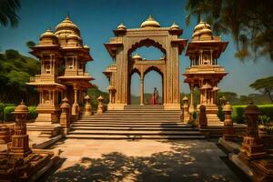 le grandiose temple de le ville de Delhi. généré par ai photo