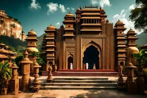 le temple de le Soleil. généré par ai photo