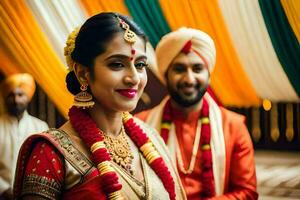 Indien mariage la photographie dans Delhi. généré par ai photo