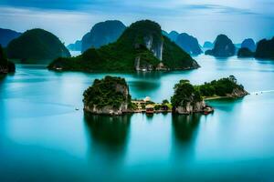 le magnifique paysage de halong baie. généré par ai photo