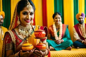 Indien mariage la photographie dans Delhi. généré par ai photo