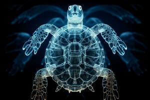 X rayon image de tortues coquille et squelette Contexte avec vide espace pour texte photo