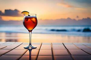 cocktail sur le plage. généré par ai photo