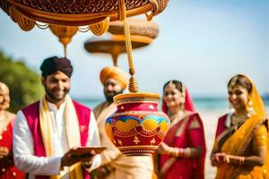 le mariage cérémonie. généré par ai photo