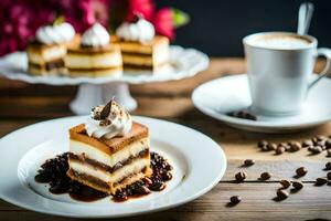 le meilleur café gâteau recettes pour le vacances. généré par ai photo