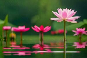 rose lotus fleurs dans le l'eau. généré par ai photo