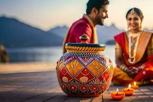 Indien mariage traditions et douane. généré par ai photo