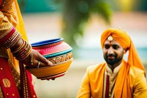 Indien mariage la photographie dans Delhi. généré par ai photo