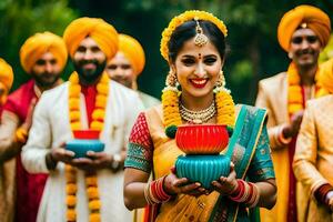 Indien mariage dans Delhi. généré par ai photo