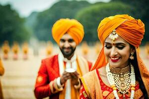 Indien mariage dans Delhi. généré par ai photo