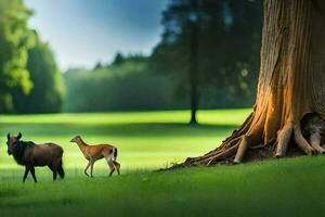 animaux, cerf, wapiti, forêt, nature, animaux, animaux, animaux, animaux. généré par ai photo