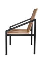 Chaise simpliste de jambes en acier en bois isolé sur fond blanc photo