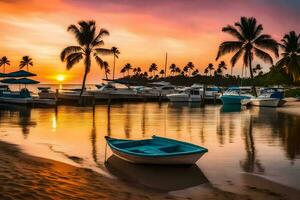 mur art - photographier - le coucher du soleil à le plage par Jimmy église. généré par ai photo